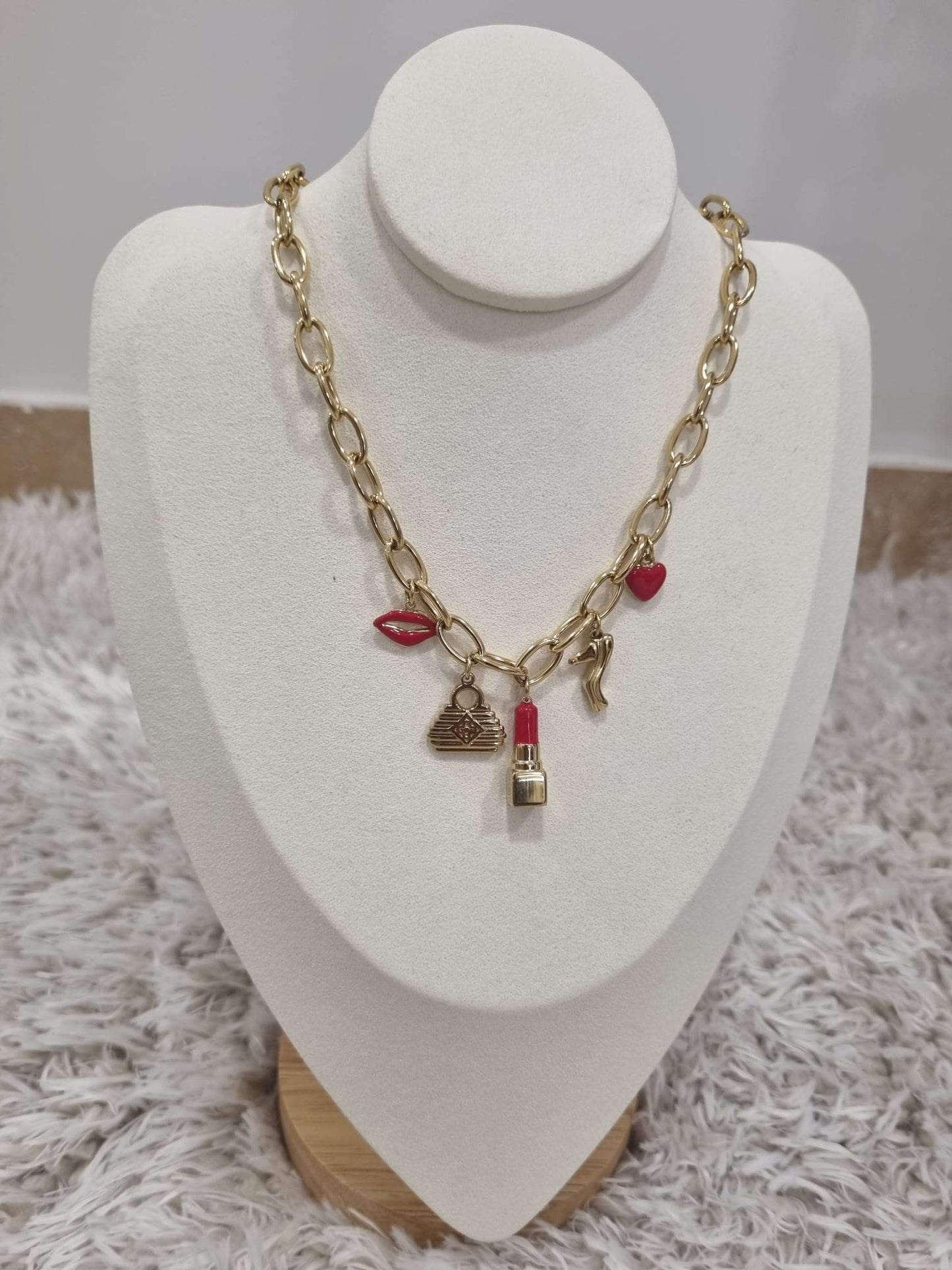Collier Bisous en Acier Inoxydable - Jad'Or la Mode- La mode au service-de-la-féminité