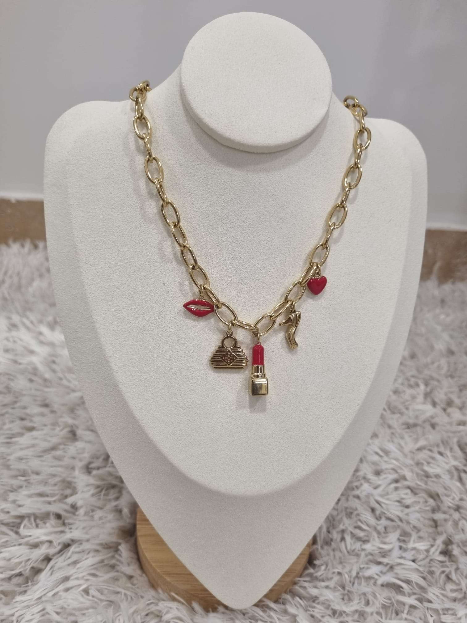 Collier Bisous en Acier Inoxydable - Jad'Or la Mode- La mode au service-de-la-féminité