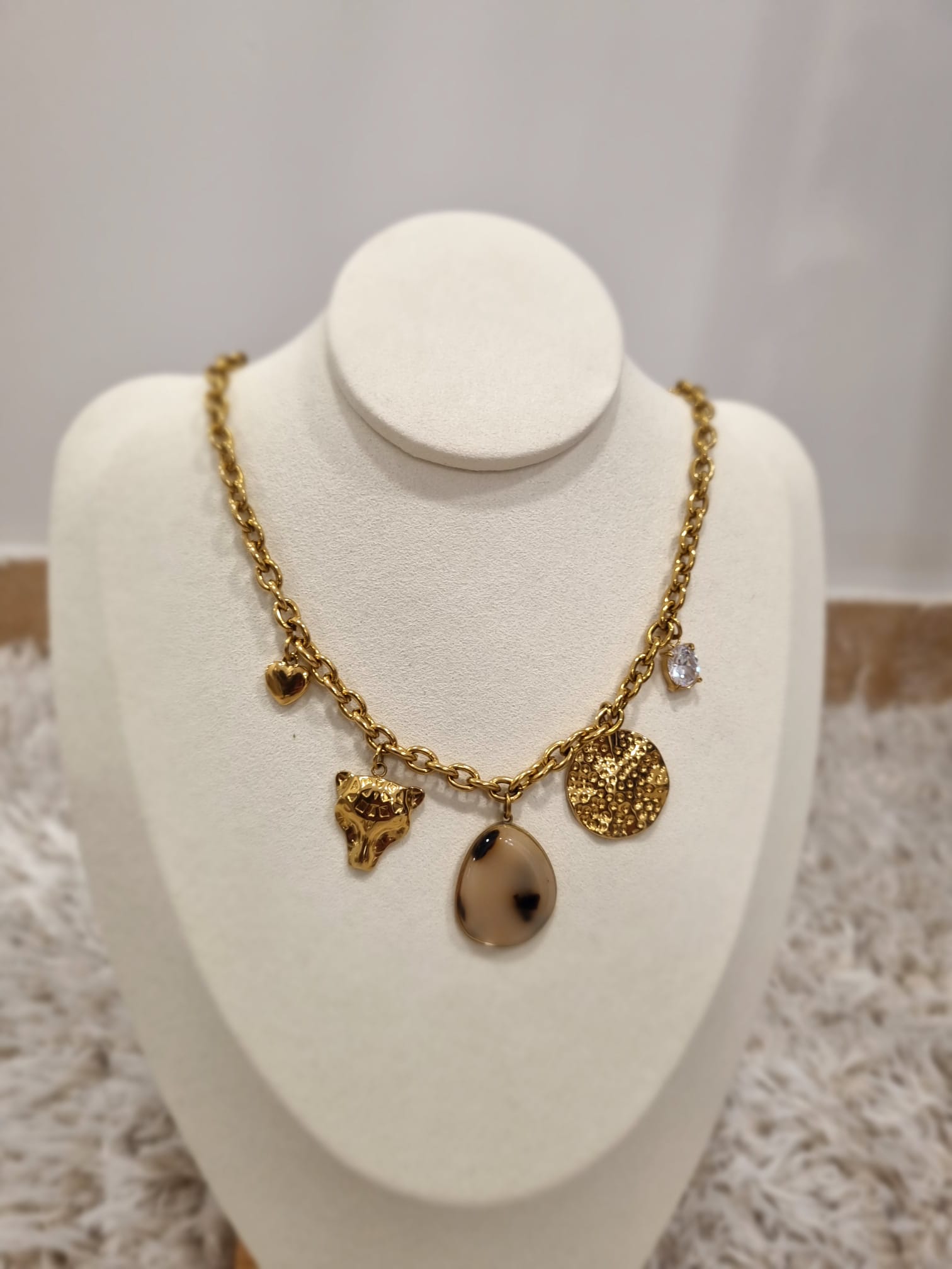 Collier Léopard en Acier Inoxydable - Jad'Or la Mode- La mode au service-de-la-féminité