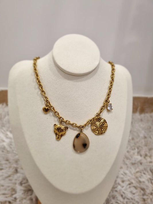 Collier Léopard en Acier Inoxydable - Jad'Or la Mode- La mode au service-de-la-féminité
