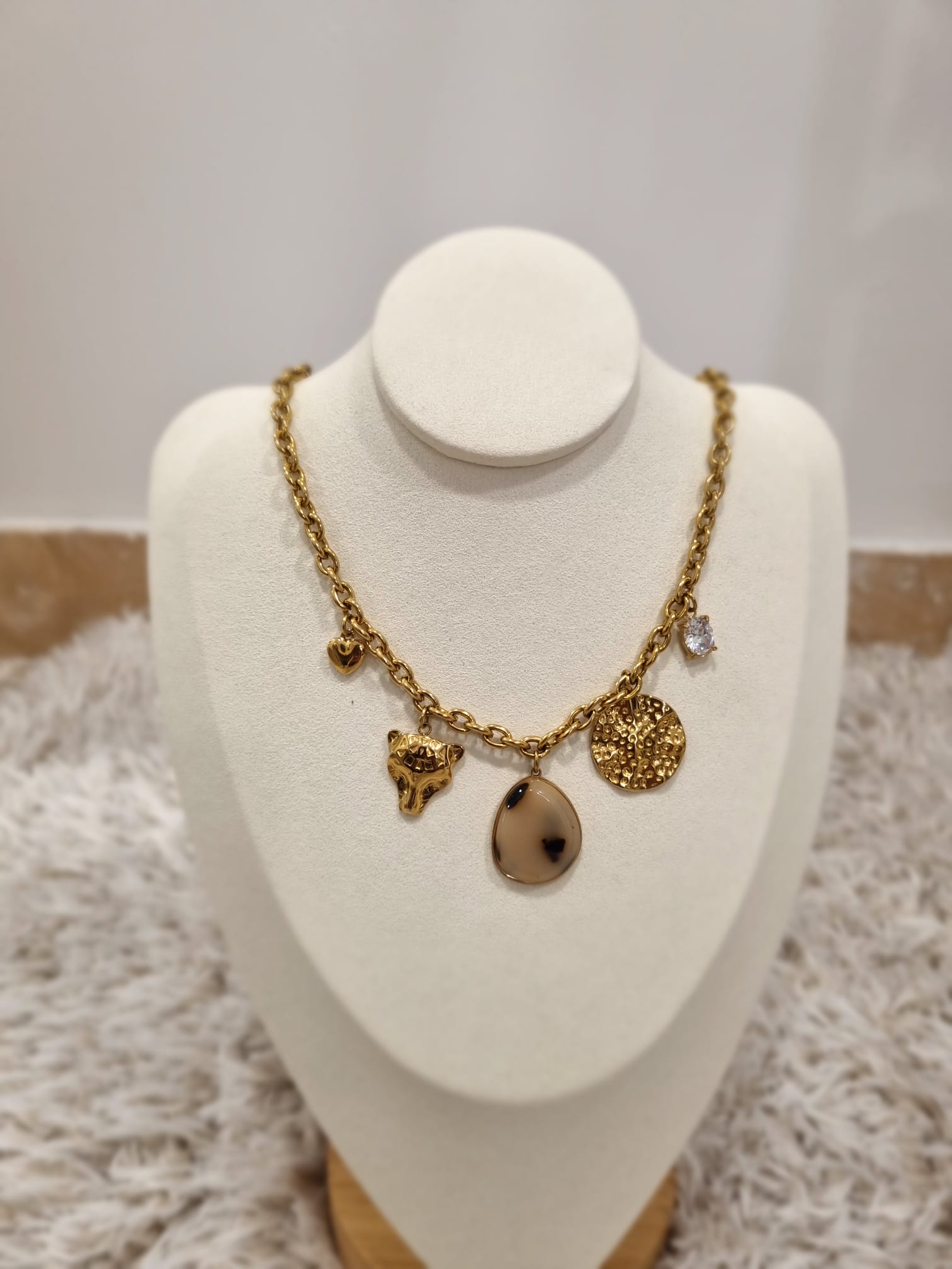 Collier Léopard en Acier Inoxydable - Jad'Or la Mode- La mode au service-de-la-féminité