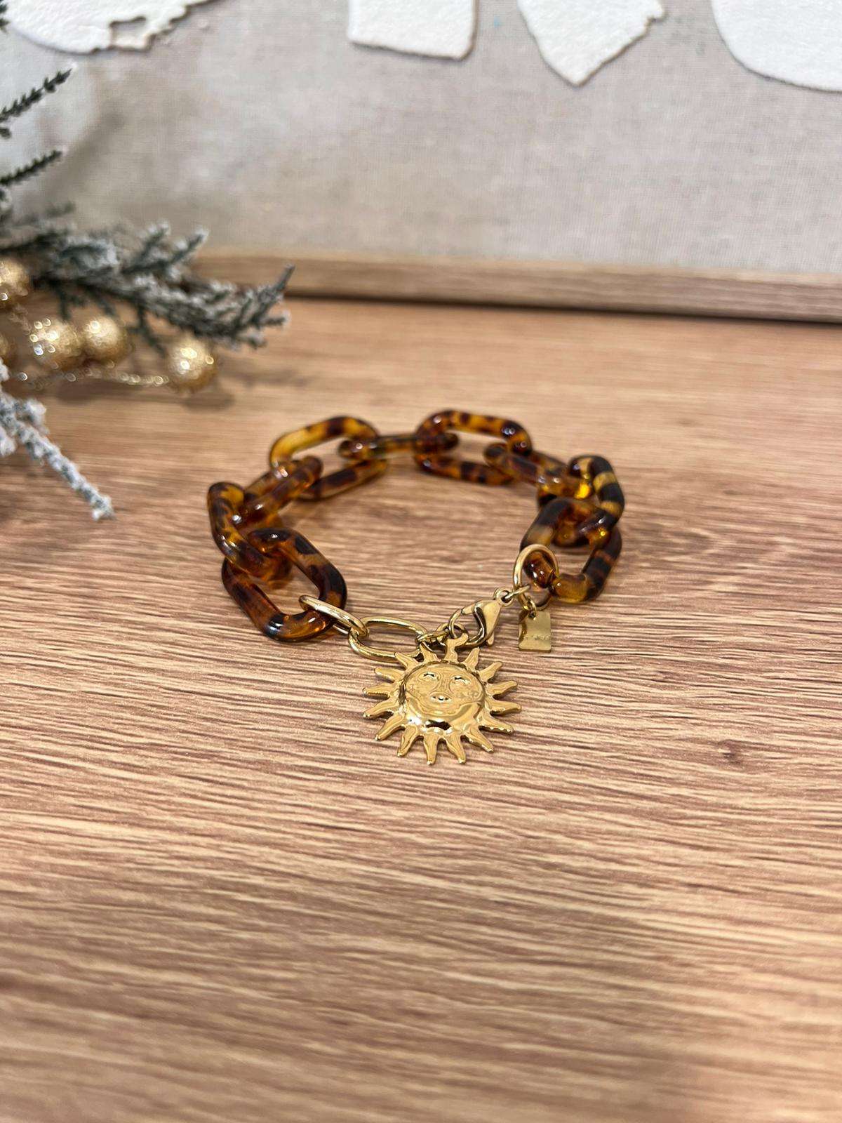 Bracelet Grosses Mailles Léopard - Jad'Or la Mode- La mode au service-de-la-féminité