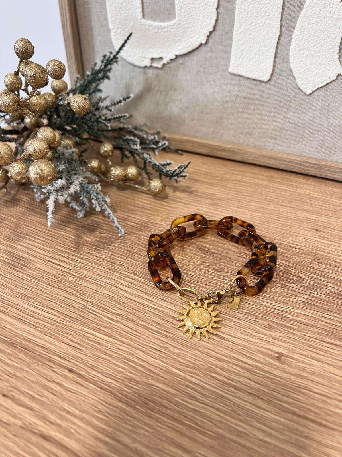 Bracelet Grosses Mailles Léopard - Jad'Or la Mode- La mode au service-de-la-féminité