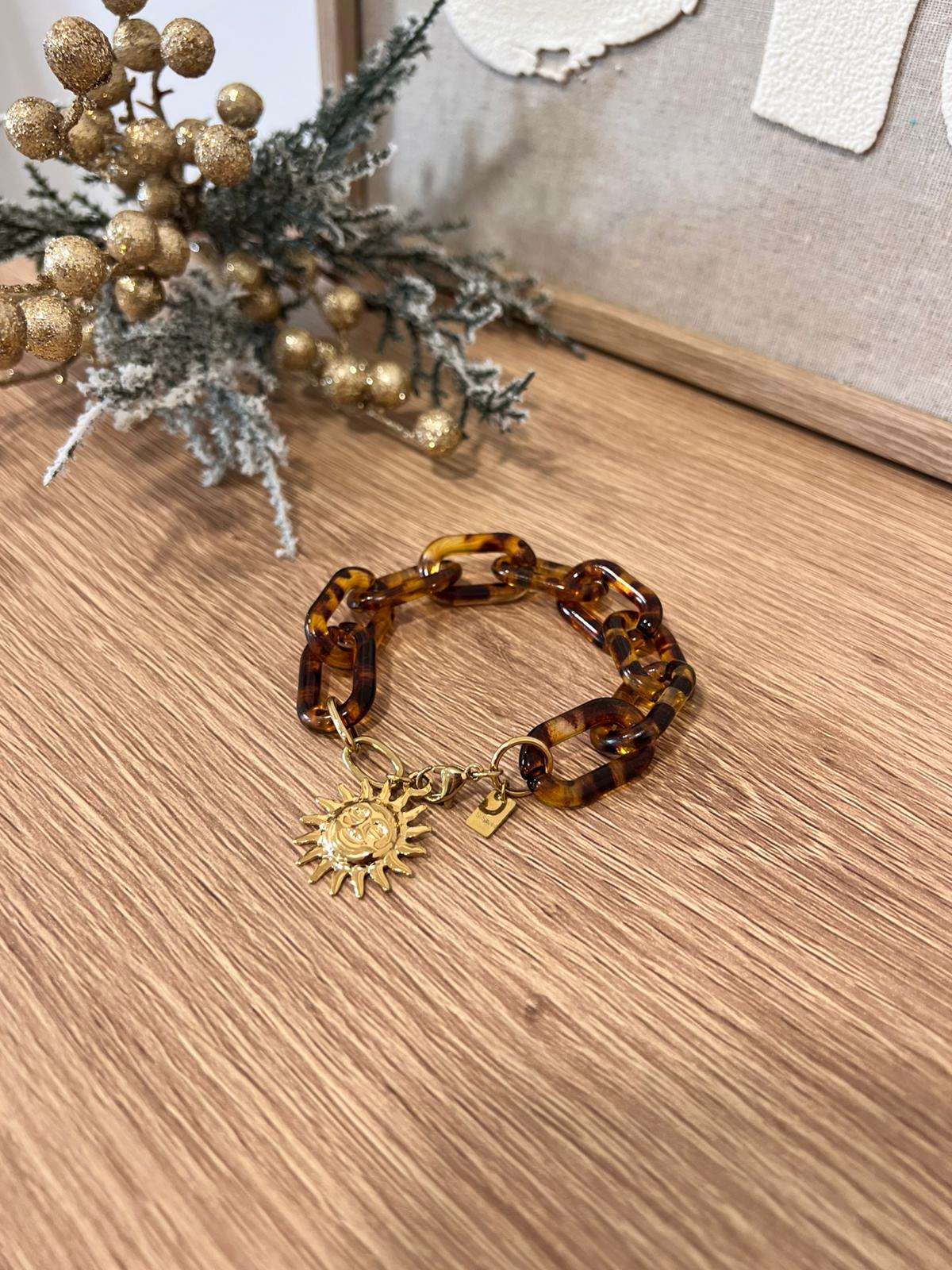 Bracelet Grosses Mailles Léopard - Jad'Or la Mode- La mode au service-de-la-féminité