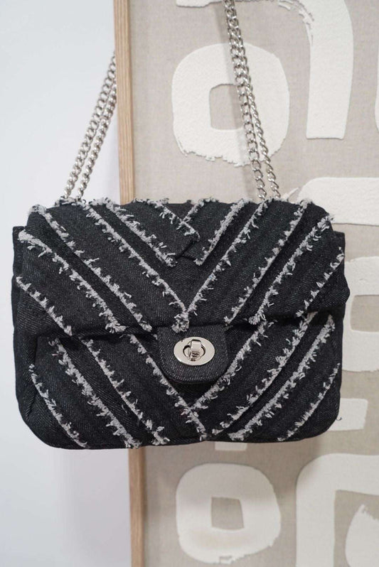 Sac en denim - Noir - Jad'Or la Mode- La mode au service-de-la-féminité