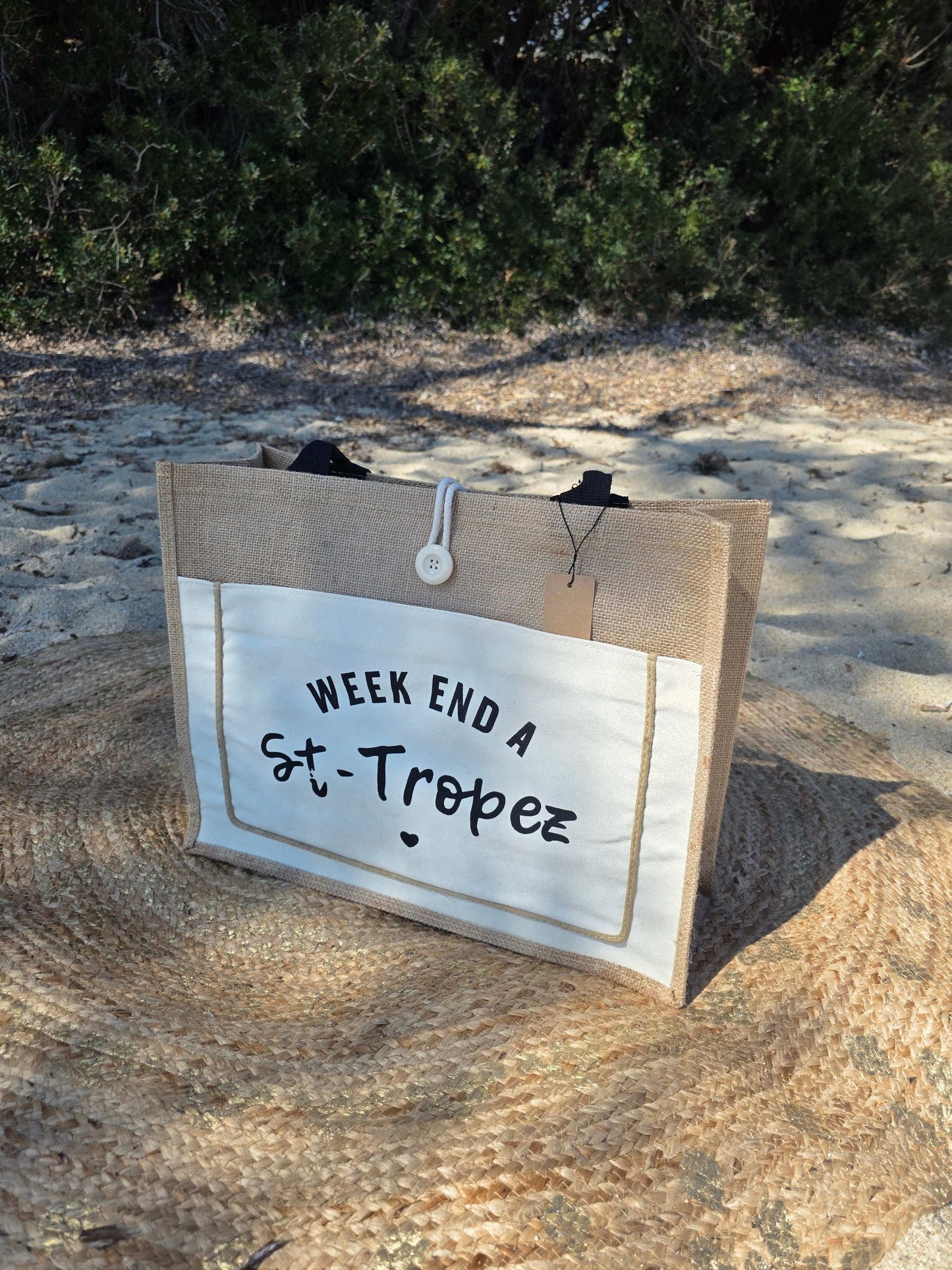 Sac Plage "Week end à St-Tropez " - Jad'Or la Mode- La mode au service-de-la-féminité