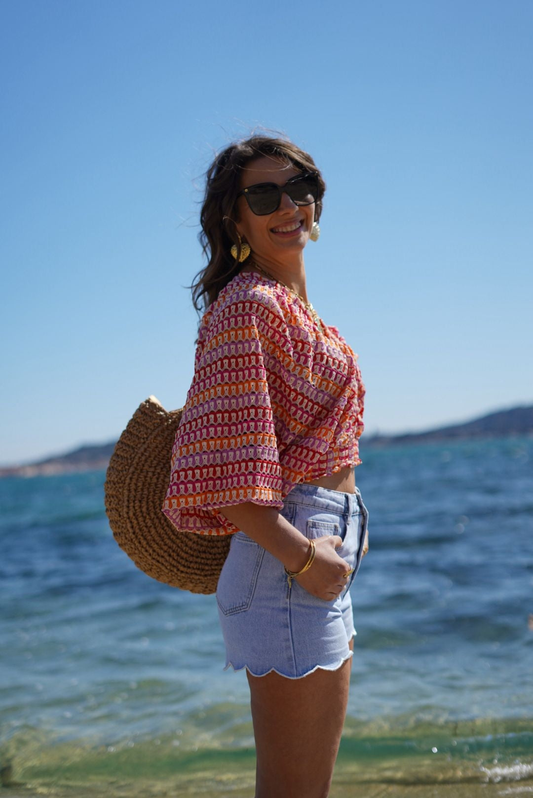 Short en jean fleur - Tendance et stylé - Jad'Or la Mode- La mode au service-de-la-féminité