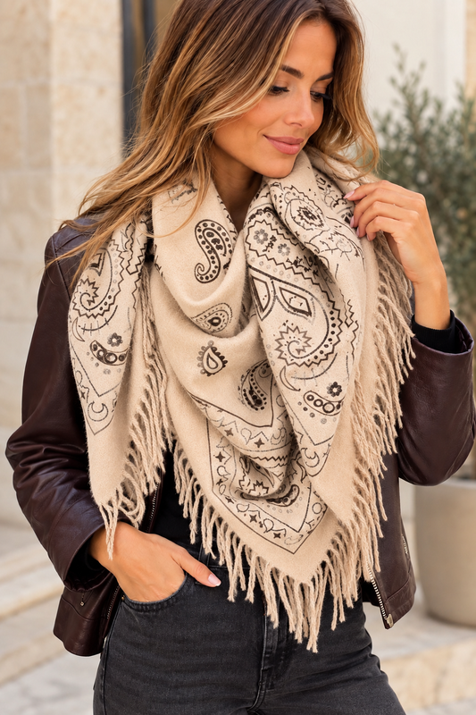 Foulard Bandana Femme à Franges