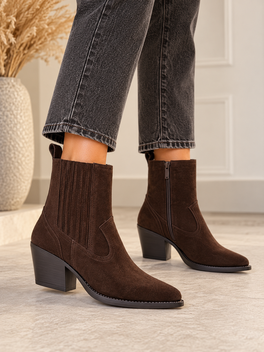 Bottines Western Chocolat 100% Cuir