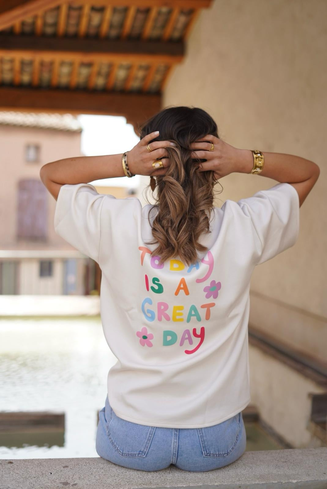 T-shirt "Today is a Great Day" – Look pétillant & vibes positives - Jad'Or la Mode- La mode au service-de-la-féminité
