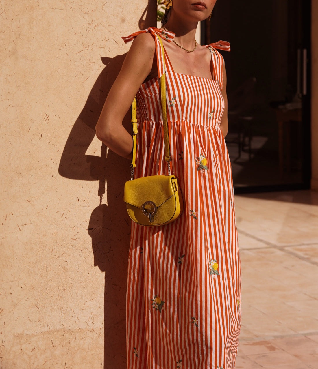 Robe rayée bordée - 100% coton
