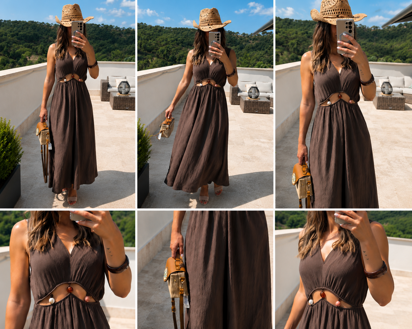 Robe longue chocolat bohème ultra tendance