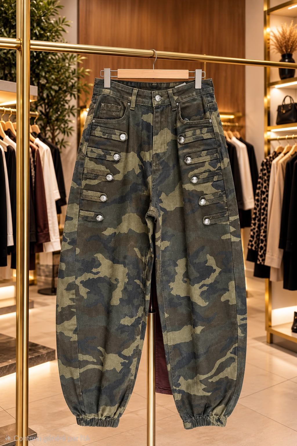 Pantalon Cargo Camouflage – Coupe Balloon
