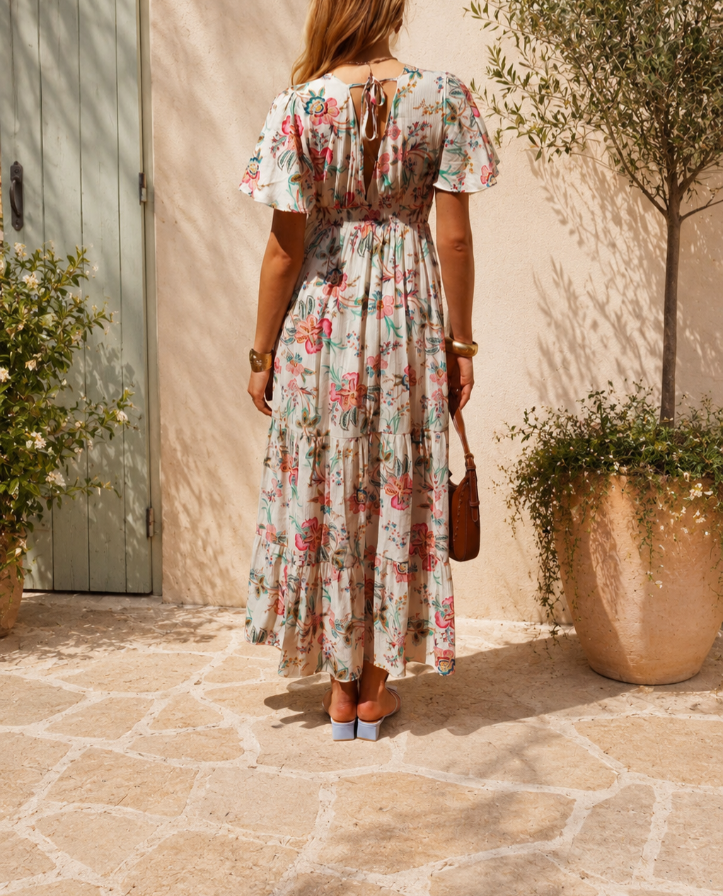 Robe longue fleurie - 100% coton