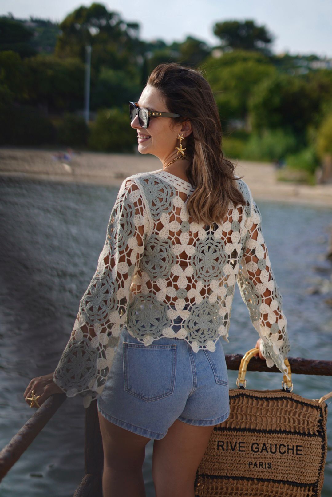 Top crochet bohème en coton – Taille unique
