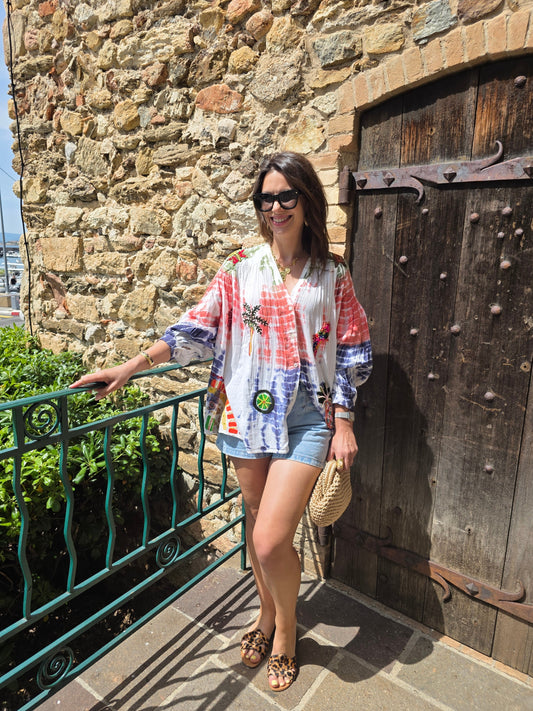 Chemise d'été bohème en coton – Édition colorée & tendance